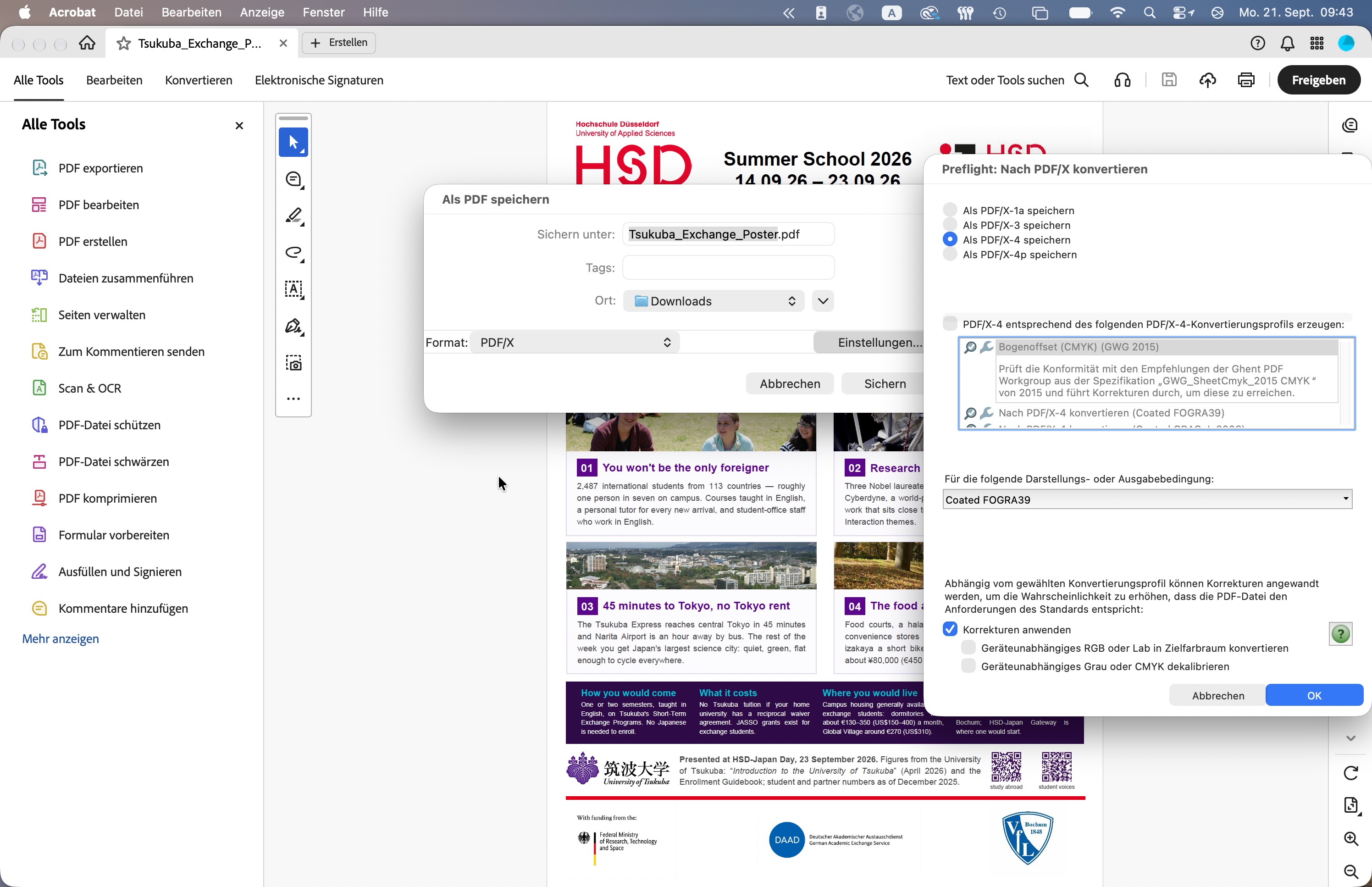 How to export with Acrobat to PDF-X